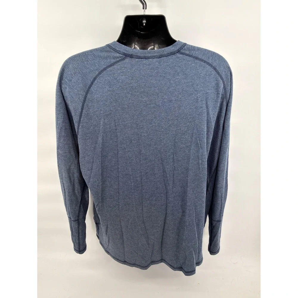 The North Face Shirt Mens XL Blue Heathered‎ Long Sleeve Crew Neck Tech Fleece